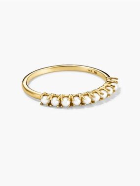 NWT - MEJURI 14K Gold Pearl Accent Ring - White Pearls